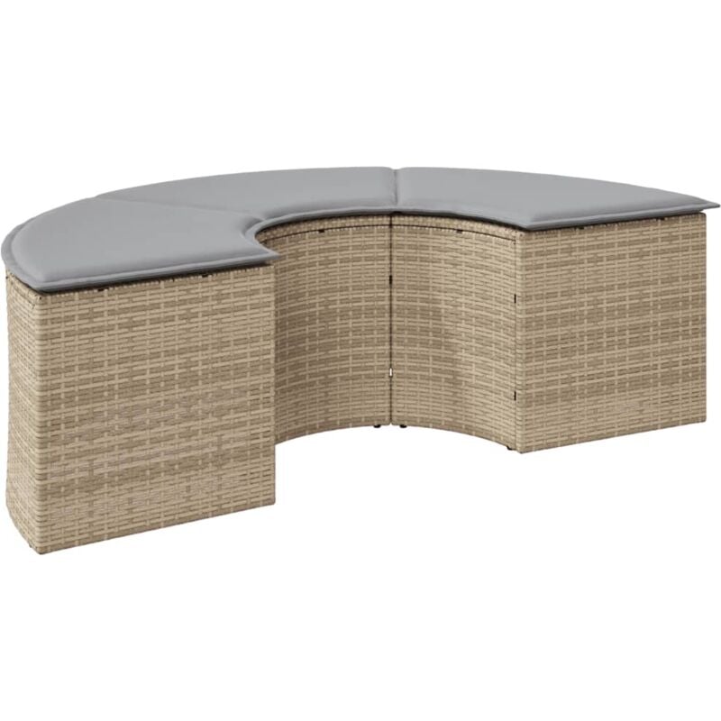 Vidaxl - Repose-pieds de jardin avec coussin beige résine tressée