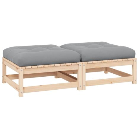 Canapé de jardin 2 places avec coussins Canapé d'extérieur en pin massif confortable et durable