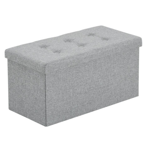 Repose-pieds de rangement pliable 763838cm gris foncé