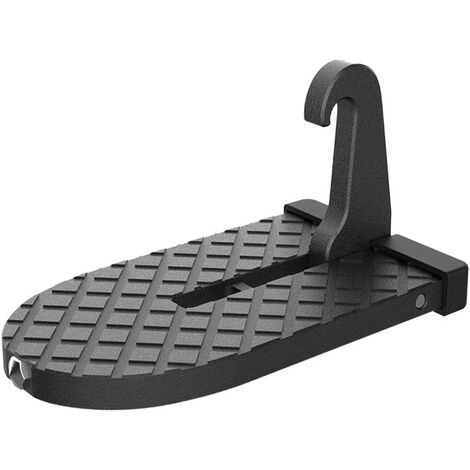 Repose-pieds d'échelle pliante de porte de véhicule avec tête de marteau de sécurité pour un accès facile au toit et au porte-bagages de voiture, marchepied de porte de voiture pour SUV et RV-Noir