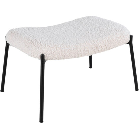 Repose-pieds en tissu bouclette - Blanc - GLASGOW