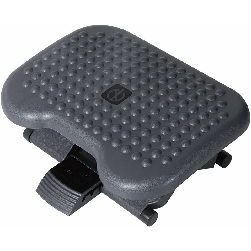 Repose-pieds ergonomique de bureau hauteur et inclinaison réglables 46L x 35l cm gris noir