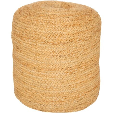 Repose-pieds Jilian en jute naturel et coton - Atmosphera Créateur d'Intérieur