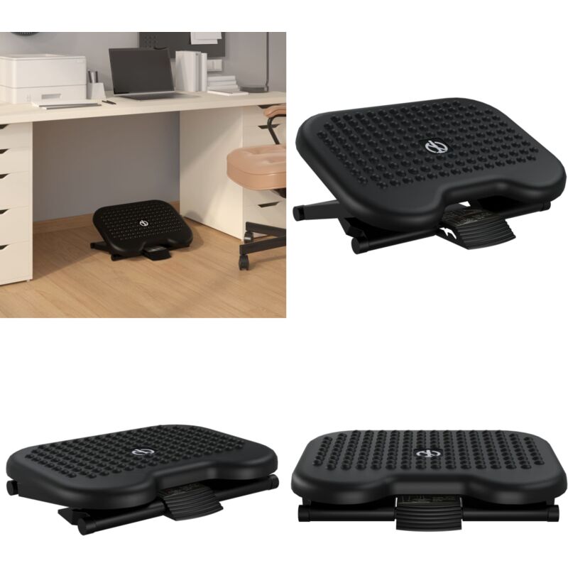 Repose-pieds Noir 46x34,5x11 cm - Repose-pieds - Tabouret - Pouf - Chaise Relaxante - Confort - Home & Living