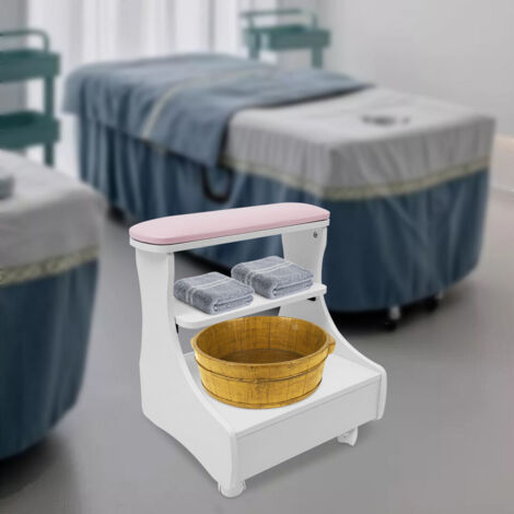 Repose-pieds Pédicure Manucure Funiture Chariot Bain de pieds Avec Quatre Roues