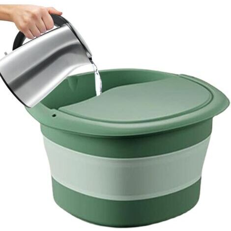 Repose-pieds pliable Seau à pieds pliable polyvalent pour spa de massage, accessoires de spa à la maison pour bain de pieds, lavage du visage, lavage des serviettes, lavage du linge,