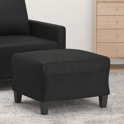 BONNEVIE Repose-Pieds pour Salon ou Chambre - Tabouret Pouf Noir 60x50x41 cm Similicuir BV605103