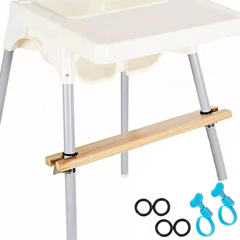 Repose-pieds réglable antidérapant en pin naturel en bois pour chaise haute pour bébés
