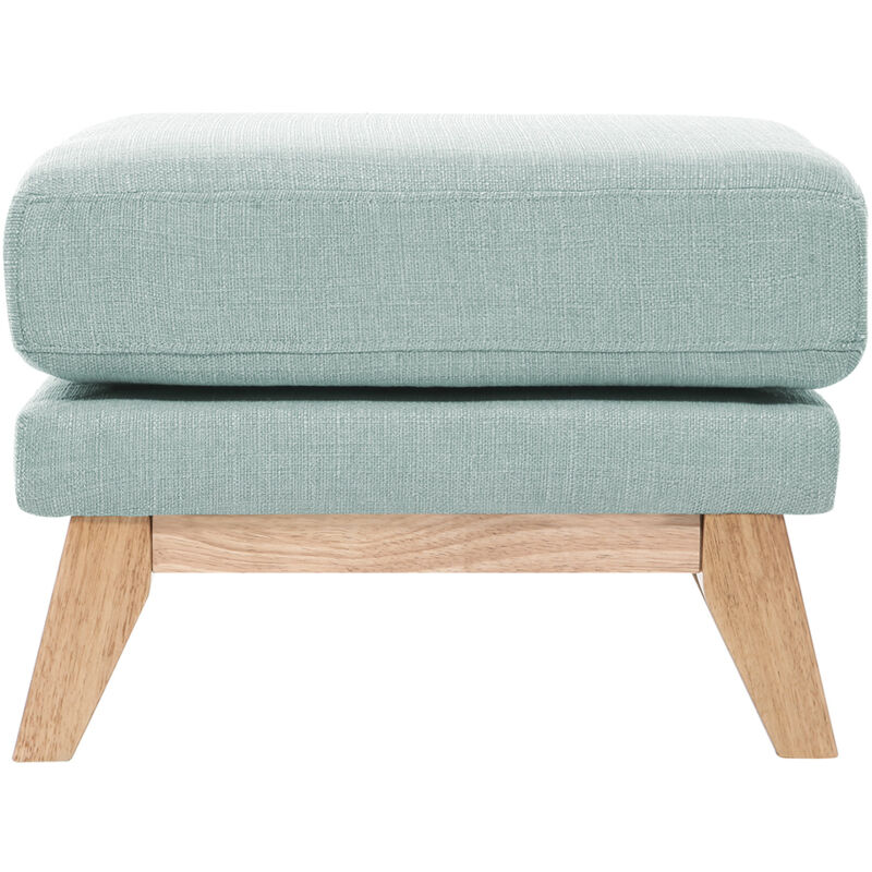 Miliboo - Pouf repose-pieds déhoussable scandinave en tissu vert lagon et bois clair oslo Miliboo - Pouf repose-pieds déhoussable scandinave en tissu vert lagon et bois clair oslo
