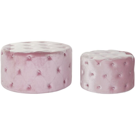 Repose-Pieds Set 2 Velours Mdf 80X80X43 Velours