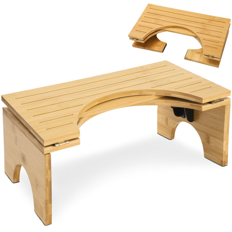 Repose-Pieds Squat Réglable en Angle Marchepied de Toilette en Forme de C Tabouret de Toilette Marches de Toilette en Bambou Physiologique