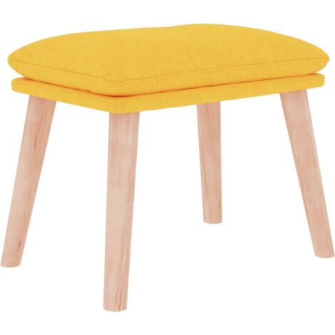 Repose-pieds tabouret 45 x 29,5 x 35 cm tissu jaune DEC030379