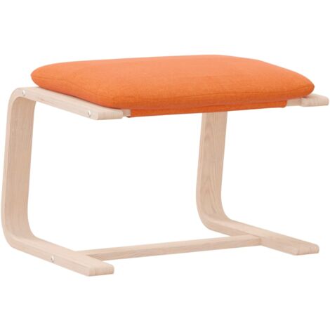 Repose-pieds tabouret 51 x 41 x 40 cm tissu jaune et bois de bouleau DEC030377