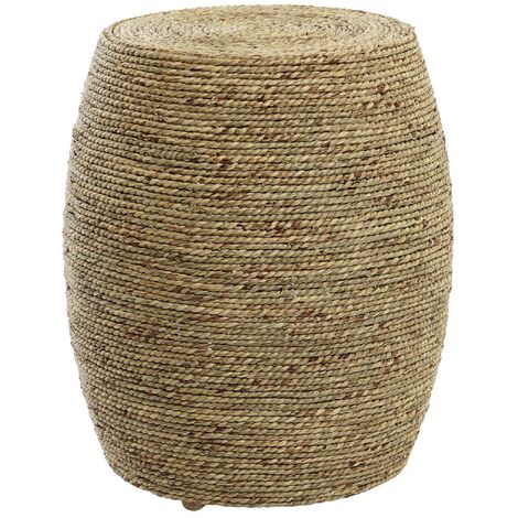 Repose-pieds, tabouret en corde de chanvre naturel - Diamètre 45 x Hauteur 52 cm -PEGANE-