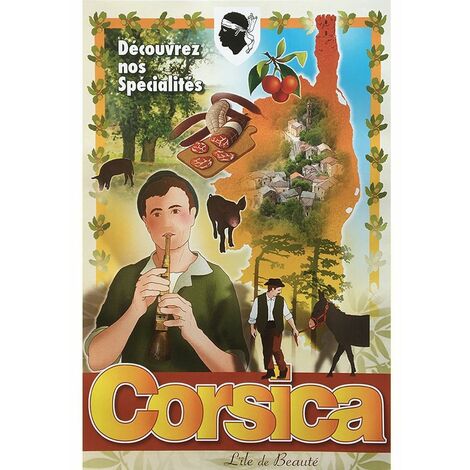 Reproduction d'affiche ancienne Corsica lile de beauté