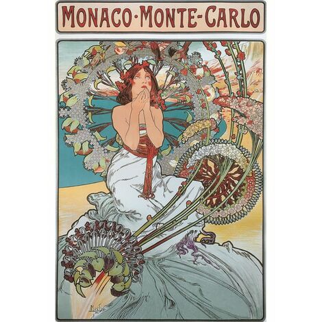 Reproduction d'affiche ancienne Monaco 50 x 70 cm
