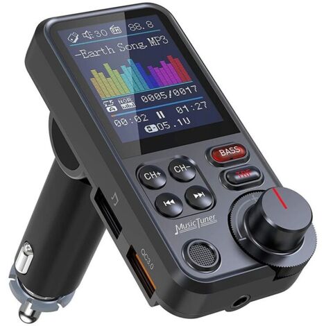 Reproductor de música MP3 inalámbrico Bluetooth 5.0/DC9-28V BT93, transmisor FM, cargador de audio, manos libres para coche, reproductor de música MP3