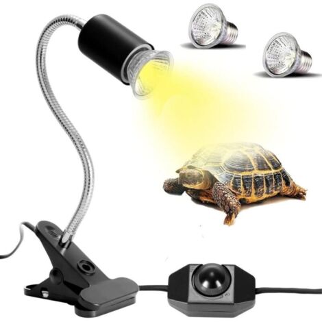 Reptile Heat Lamp – 25W/50W UVA/UVB Bulbs – 360° Rotation – Durable Ceramic – For Turtles, Lizards, Snakes