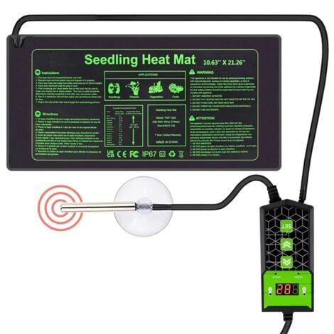 Reptile Heating Pad 10x20.75 Inch Adjustable Constant Temperature Seedling for Plant Cultivation EU-Plug