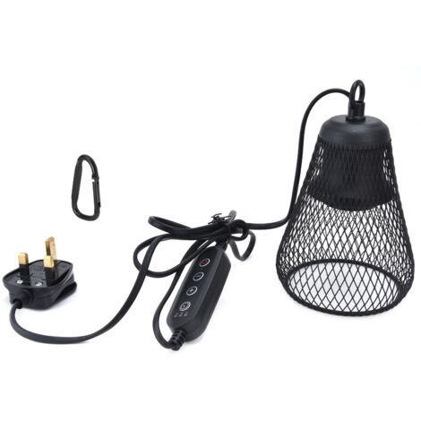 Reptile Lampshade Timed Lightweight Hangable Multifunctional Lightweight Heater Guard UK Plug 220V