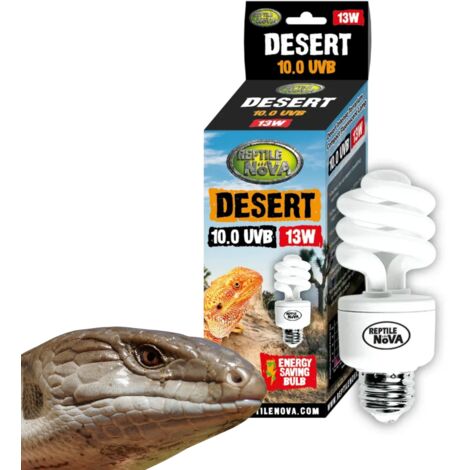 REPTILE NOVA 10.0 UVB 13W - Lampada fluorescente per rettili del deserto e della steppa  UVA + UVB