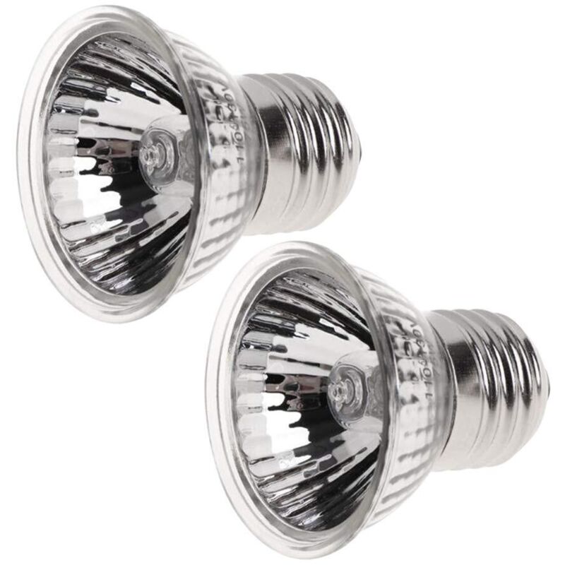 Reptiles Amphibiens Lampes Chauffantes - 2 Pièces 25W Lampe Chauffante en Céramique UVA UVB Lampe Solaire à Spectre Complet E27 110-250V Tortue