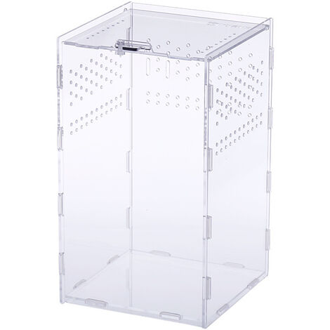 Reptilien-Futterbox, Zuchtbox, tragbares transparentes Acryl-Terrariumgehäuse für den Lebensraum von Insekten