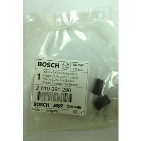 Repuesto original BOSCH 2610391290  Juego de escobillas para PSB500, 550RE, 650RE y GSB13RE, GSB16RE, GSB10RE