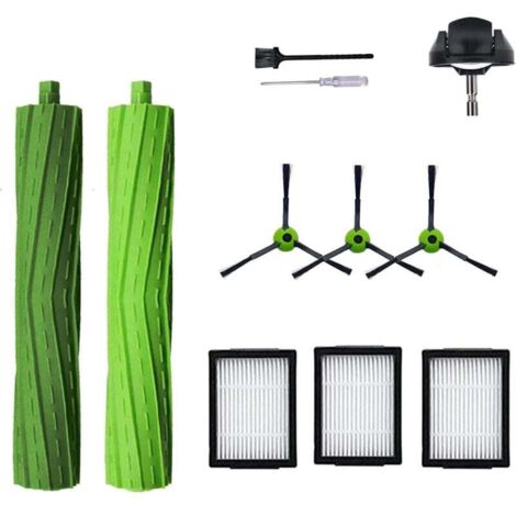 Repuestos para aspiradora iRobot Roomba J7 I7 I6 I3 I4 I2 I5 I8 I1+/Plus E5 E6 IEJ, 1 juego de cepillos de rodillo de goma, 1 rueda delantera, 4 filtros, 4 cepillos laterales