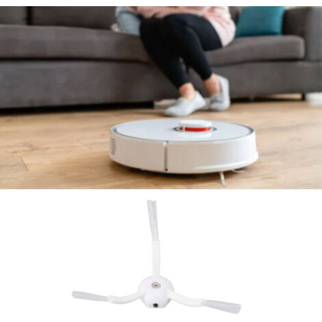 [Repuestos para aspiradoras robot] + [Juego de 10 piezas] + [Cepillos laterales de fibra] + [Fácil carga] Juego de 10 cepillos laterales de fibra blancos, repuestos para aspiradoras robot – Fácil inst