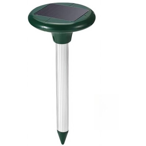 Répulsif à rats vert, 1531,7 cm, à énergie solaire LED, ultrasonique, carré, à fixer au sol, répulsif à rats et serpents.