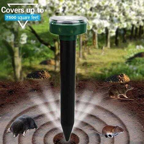 Répulsif à taupes solaire, ensemble de 4 répulsifs à insectes à ultrasons - Indice d'étanchéité IP65, contrôle efficacement les taupes, répulsif à taupes de jardin.