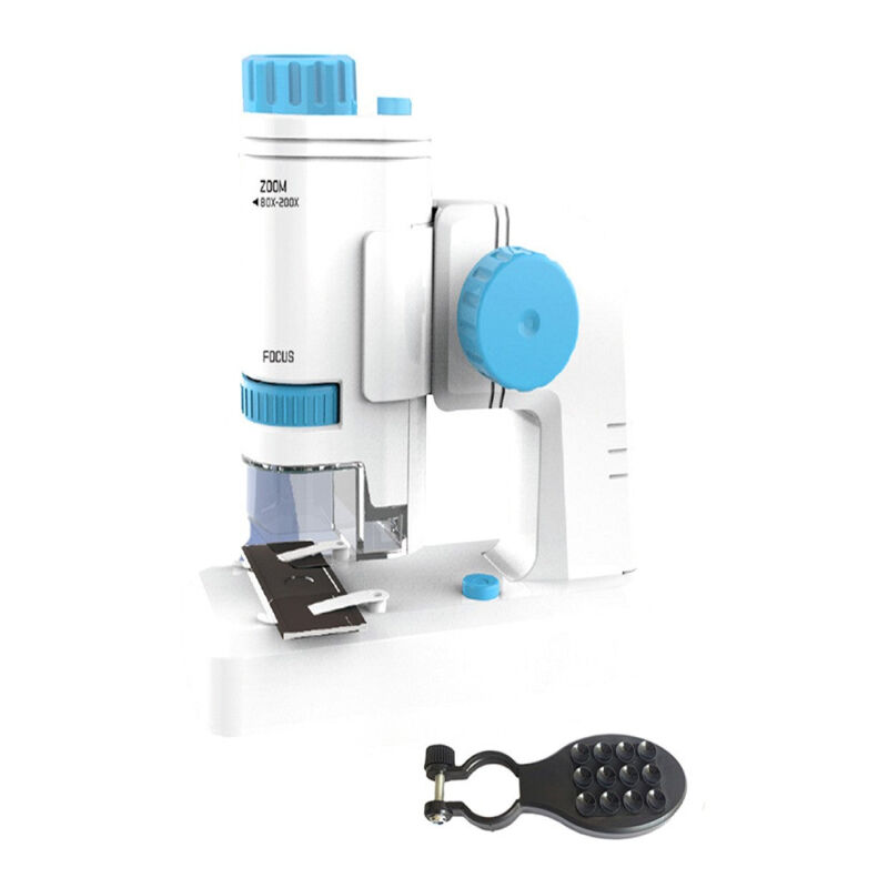 LIFCAUSAL Microscope Éducatif Miniature Grossissement 80x à 200x pour Explorations Scientifiques