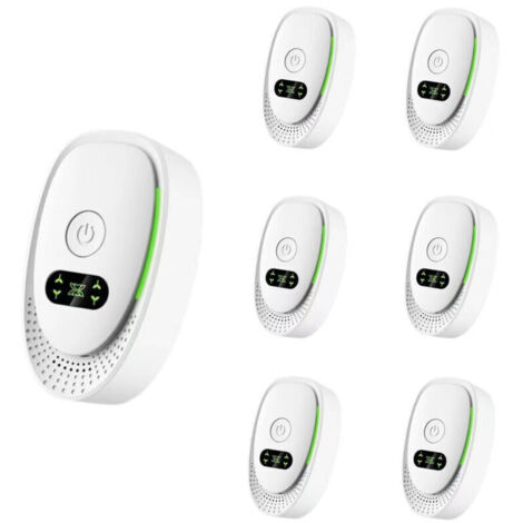 Répulsif à ultrasons (lot de 6) – Anti-souris, rats, moustiques et araignées Répulsif électronique multifonction pour fourmis, cafards et chauves-souris Répulsif à ultrasons 360° en