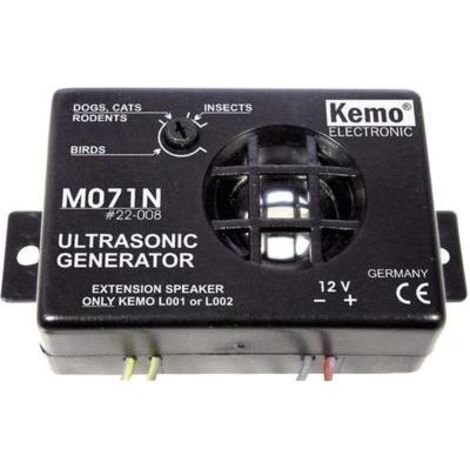 Répulsif à ultrasons pour animaux – Portée 40m – Fréquence réglable 8 à 40 kHz – Pour intérieur et extérieur – Efficace contre renards, rats, oiseaux – Kemo - Q07693