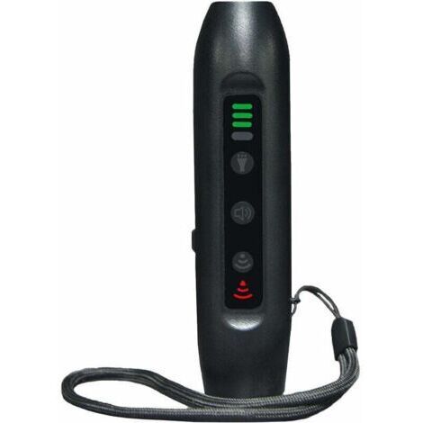 Répulsif à ultrasons pour chien à 3 modes, dresseur de chien rechargeable portable avec torche intelligente haute luminosité, dresseur de chien noir avec indicateur LED,