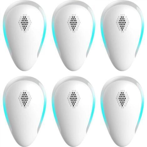 Répulsif à ultrasons pour intérieur, lot de 6, répulsif électronique avec prise pour moustiques, araignées, insectes, non toxique