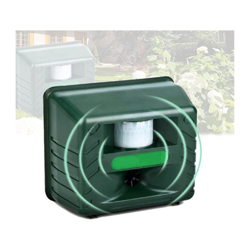 Cyslmuk - Répulsif à ultrasons pour oiseaux d'extérieur, répulsif à ultrasons pour animaux avec capteur de mouvement et lampe de poche pour repousser