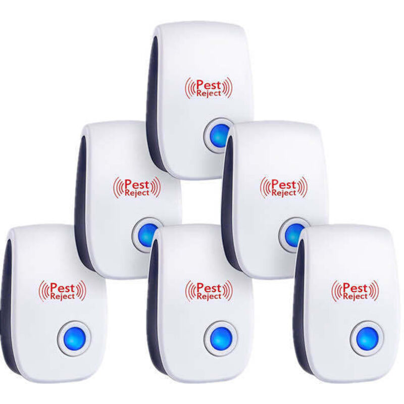 Répulsif à ultrasons pour souris, lot de 6, anti-moustiques, répulsif électronique d'intérieur pour rats, fourmis, araignées et moustiques