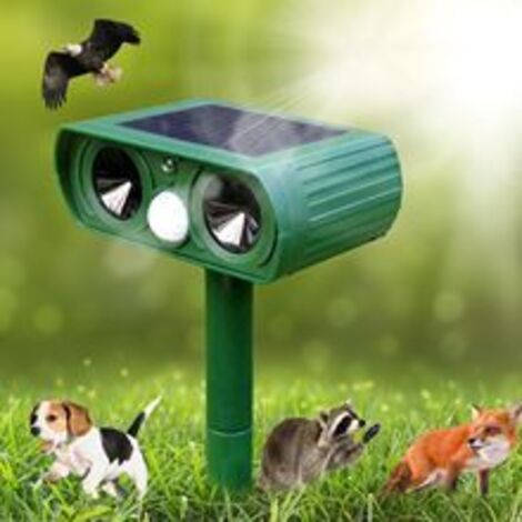 Répulsif Animaux Ultrasonique Solaire avec Flash LED – Dispositif Anti Chats Chiens Oiseaux Rongeurs pour Jardin