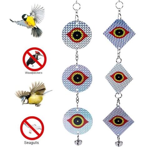 Répulsif Anti-Pigeons, Épouvantail Réfléchissant, Effaroucheur d'Oiseaux et Cloches Suspendues pour Ferme, Verger ou Balcon