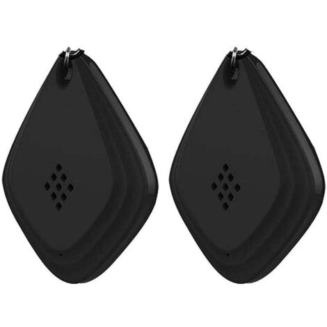 Répulsif anti-puces et tiques à ultrasons, répulsif électronique contre les insectes, pendentif collier anti-puces et tiques à ultrasons(Noir+Noir)