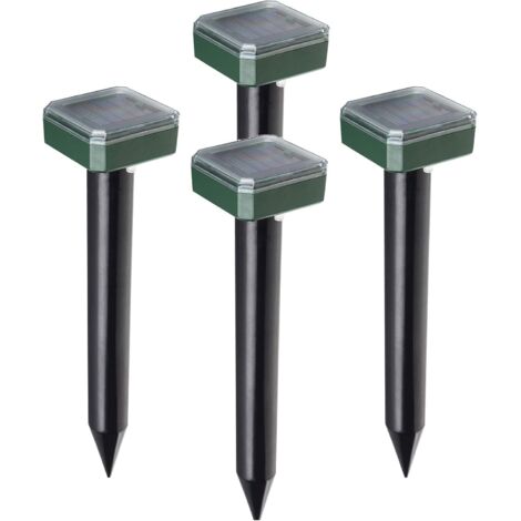 Répulsif anti-taupes à ultrasons Répulsif anti-taupes à énergie solaire pour le jardin extérieur Imperméable Répulsif des serpents taupes Souris Gophers (lot de 4)