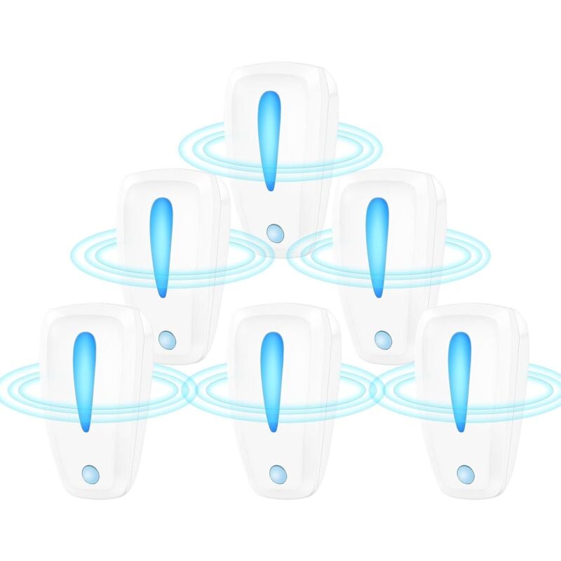 Répulsif antiparasitaire à ultrasons 6 pièces répulsif antiparasitaire électronique à ultrasons lutte antiparasitaire intérieure répulsif pour
