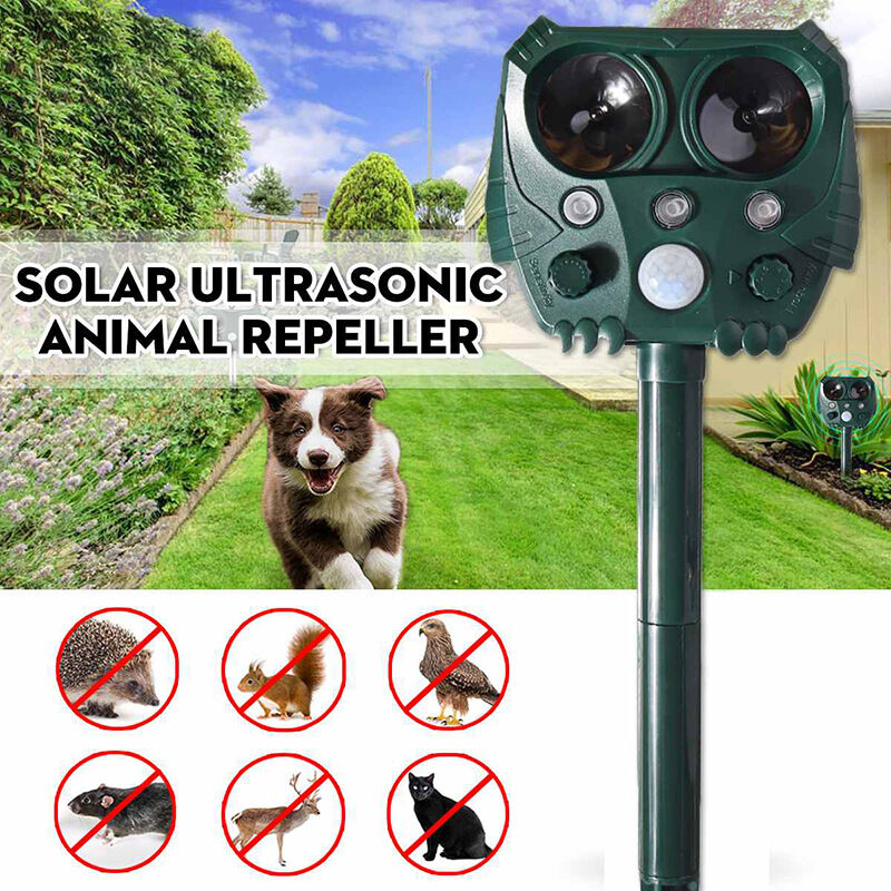 KZQ - Repulsif Chat Exterieur, Répulsif Chat Ultrason, Repulsif Chat Solaire, Étanche Répulsif Ultrason Anti Rongeurs avec Détecteur de Mouvement