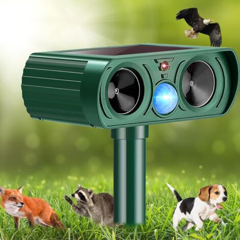 Repulsif Chat Exterieur, Solaire Répulsif Anti Rongeurs avec Détecteur de Mouvement, Ultrason Répulsif Chat pour Jardin Étanche Répulsif Animaux pour Chats Chiens Oiseaux Renards