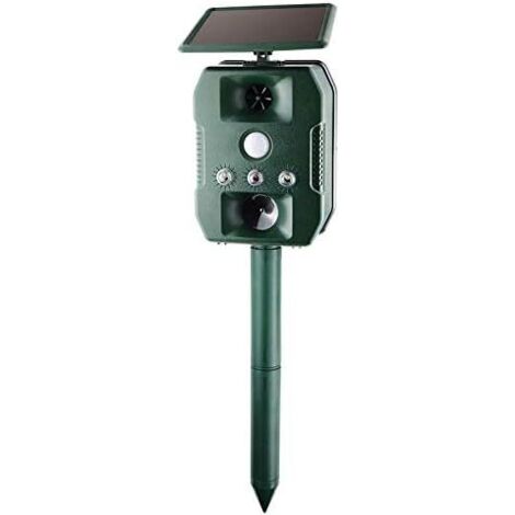 Repulsif Chat Exterieur Ultrason - Anti Chien Pigeons Souris Rats - Solaire USB Multifonctions LED Sonore - Pique Vibrations - Chasse Taupe - Repousse Rongeur - Appareil Puissant Efficace
