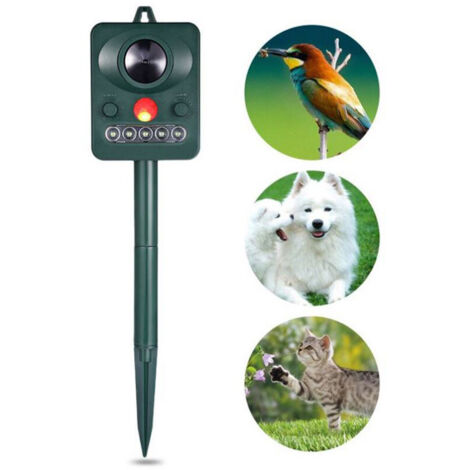 Répulsif Chat Exterieur, Ultrason Chat, Repulsif Chien, Charge Solaire,Chargement USB Prévenir Les Chiens et Les Chats, Les Oiseaux, pour Jardins, Champs, Pépinières