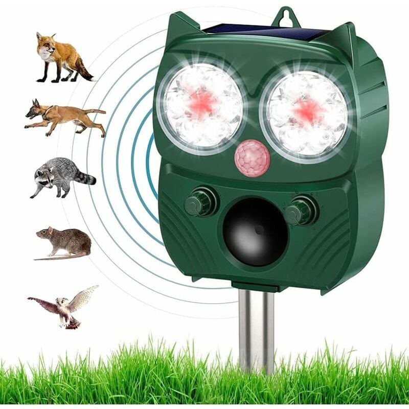 SNQ - Répulsif Chat Exterieur, Ultrason Chat, Repulsif Chien, Charge Solaire,Chargement usb Prévenir Les Chiens et Les Chats, Les Oiseaux, pour
