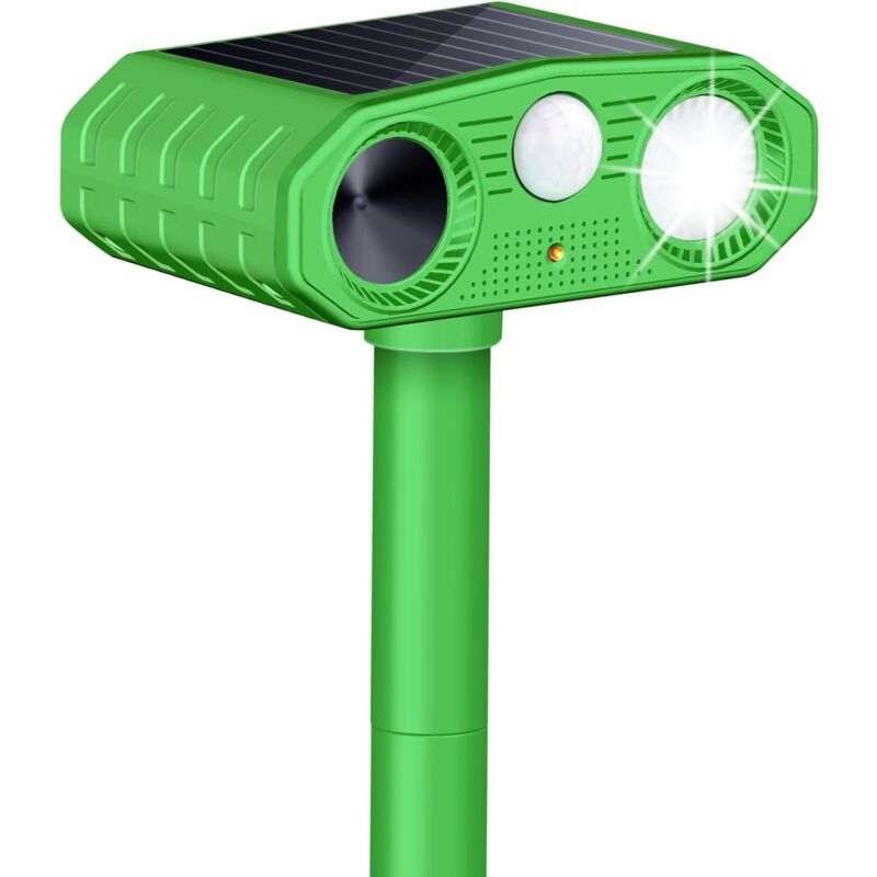 Repulsif Chat Solaire, Répulsif Chat Ultrason 3 Modes, Solaire et USB Répulsif Animaux, Imperméable IP64 Repulsif Chat Exterieur pour Anti Chats